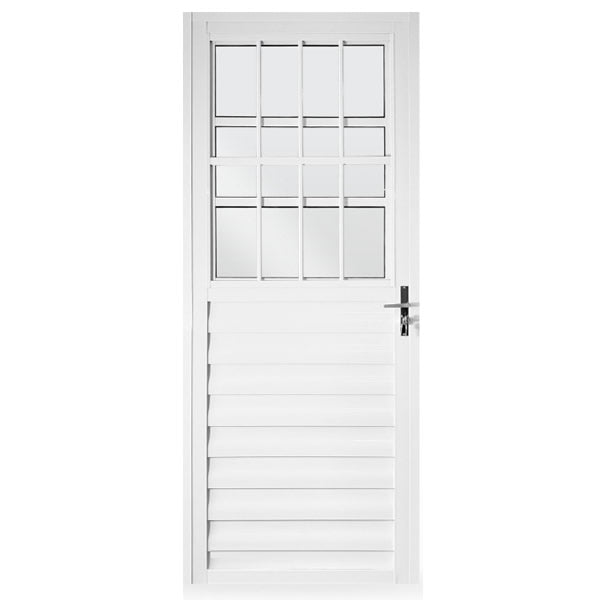 Porta Postigo Floresta Alumínio Branco 80x210cm Esquerda