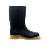 Bota De Segurança Em Pvc Cano Médio Preta E Amarela Nº 42