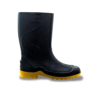 Bota De Segurança Em Pvc Cano Médio Preta E Amarela Nº 42