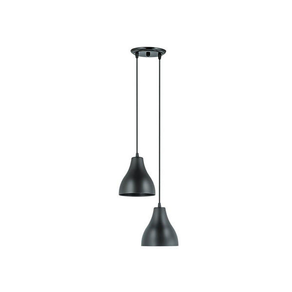 Lustre Pendente Preto Inj para 2 Lâmpada Dital