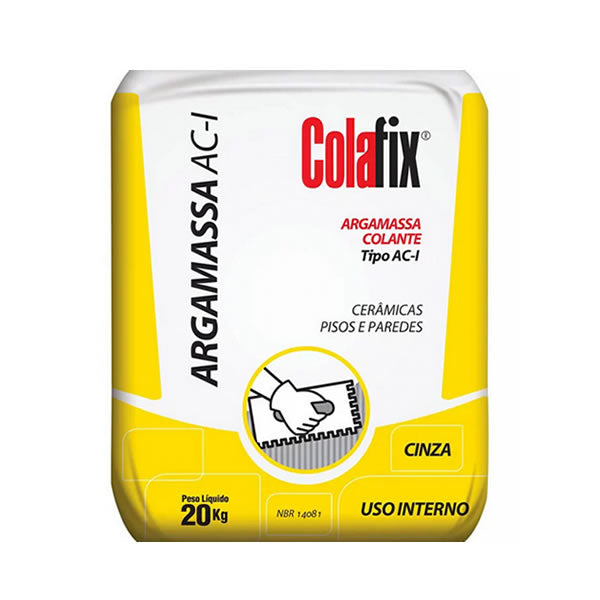 ARGAMASSA COLANTE COLAFIX AC1 CINZA 20KG