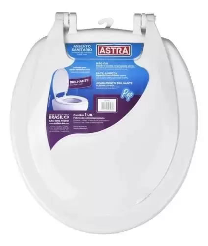Assento Sanitário Astra Popular Oval Cinza Claro