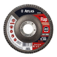 Disco Flap De Zircônia 115mm Grão 40 Pincéis Atlas