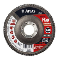 Disco Flap De Zircônia 115mm Gr60 Atlas Para Desbaste E Acabamento
