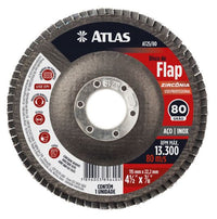 Disco Flap 115mm Grão 80 Zircônia Atlas Para Desbaste