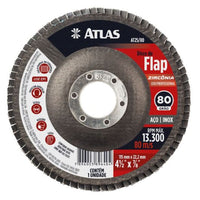 Disco Flap 115mm Grão 80 Zircônia Atlas Para Desbaste