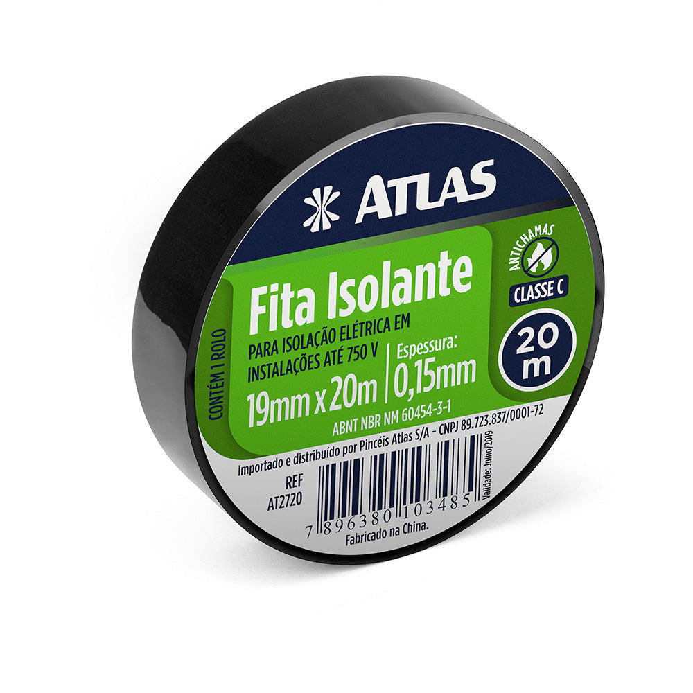 FITA ISOLANTE PVC 19MM X   20MTS ATLAS