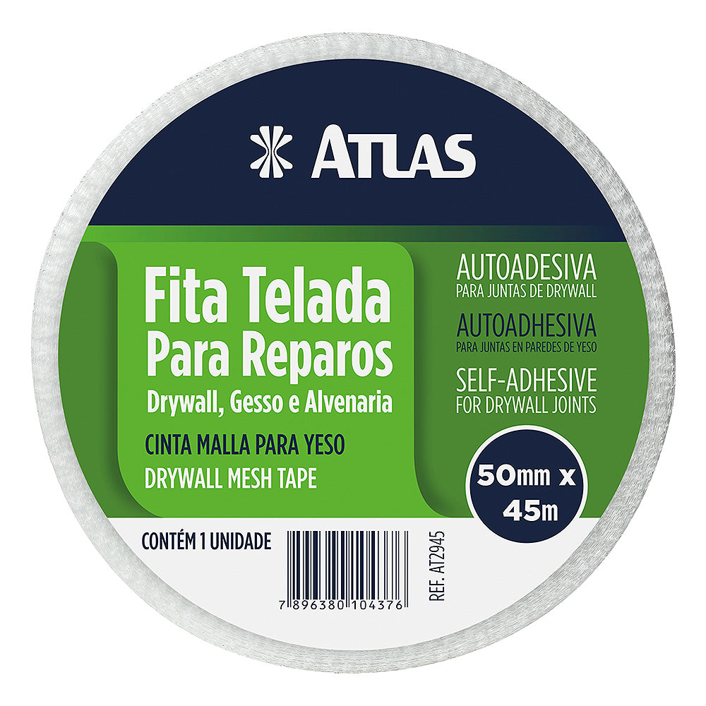 Fita Telada Autoadesiva Atlas Para Reparos Drywall 100mm X 20m