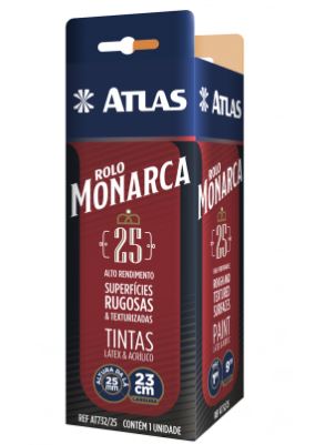 Rolo De Pintura Lã Sintética Monarca 23cm 25mm Atlas