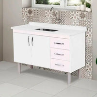 Balcão para Cozinha Tóquio 1,16m Branco AJR