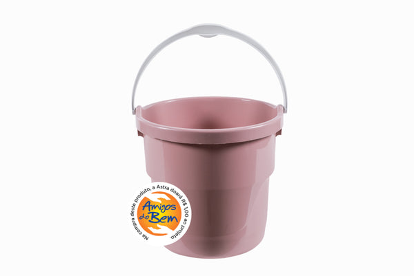 Balde De Plástico Astra 8 Litros Rosa Com Alça