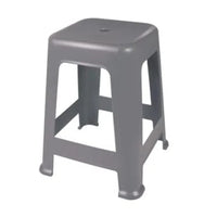Banqueta Plástica Quadrada Resiliência Mor 45cm Cinza