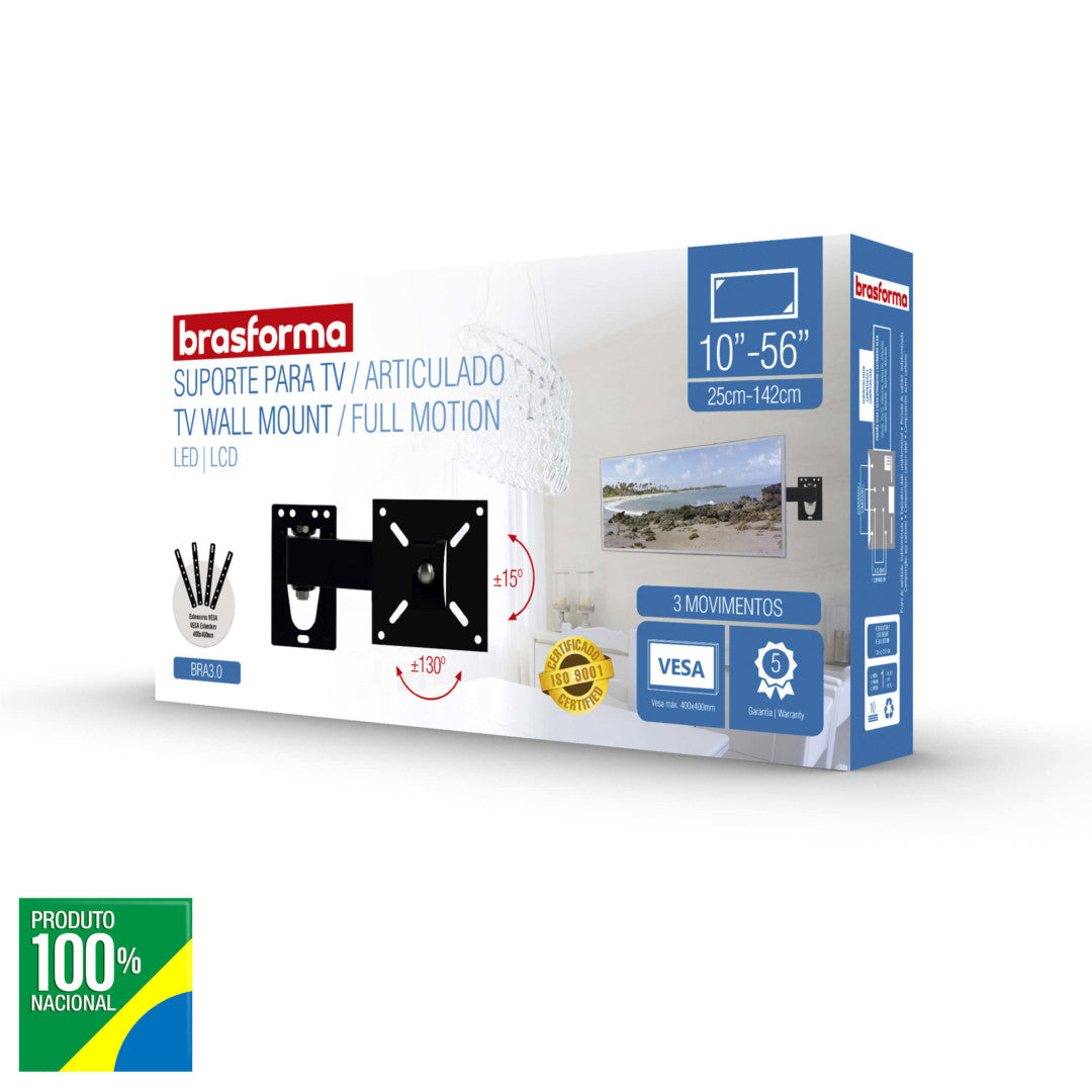 SUPORTE ARTICULADO PARA TV 10-56 BRA3.0 BRASFORMA