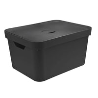 Caixa Organizadora Cube G Com Tampa Preta Martiplast