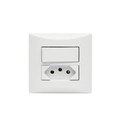 Sistema-(x) 1 Interruptor Simples+ 1 Tomada 2P+T 10A 3 Pinos Brava