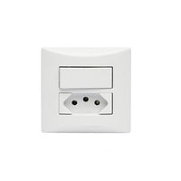 Sistema-(x) 1 Interruptor Simples+ 1 Tomada 2P+T 10A 3 Pinos Brava