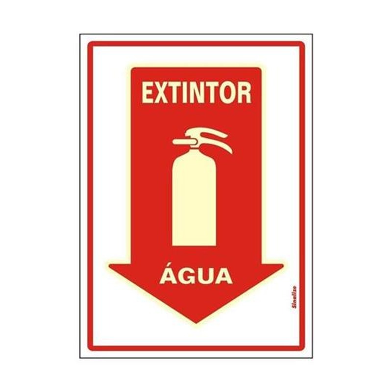Placa Fotoluminescente 20x30 - Extintor Água