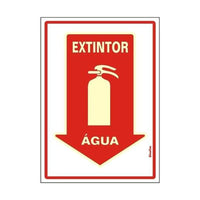 Placa Fotoluminescente 20x30 - Extintor Água