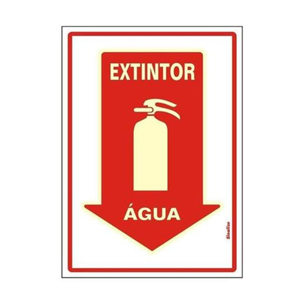 Placa Fotoluminescente 20x30 - Extintor Água