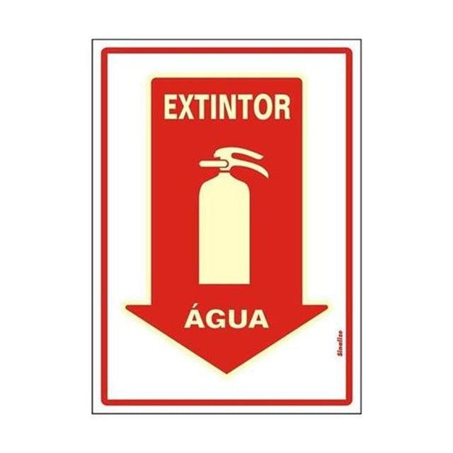 Placa Fotoluminescente 20x30 - Extintor Água