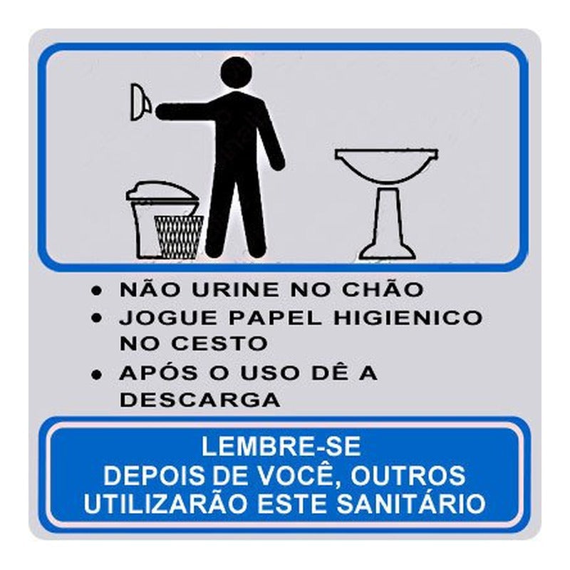 Placa Alumínio 15x15 - Procedimento Sanitário Masculino
