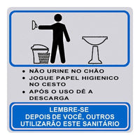 Placa Alumínio 15x15 - Procedimento Sanitário Masculino