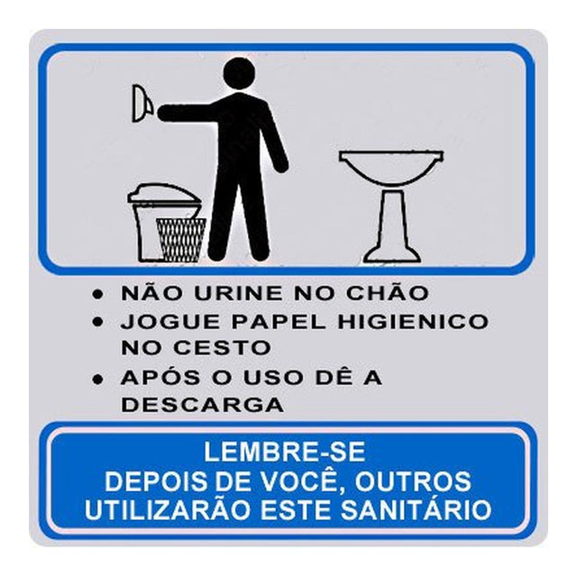 Placa Alumínio 15x15 - Procedimento Sanitário Masculino
