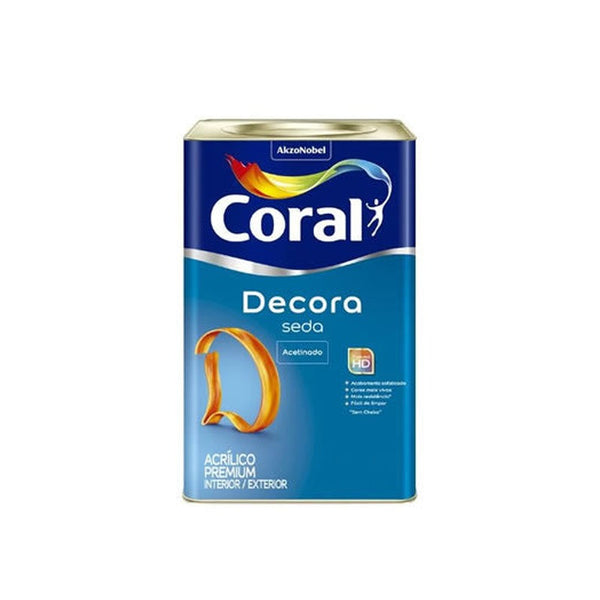 Tinta Acrílica Premium Acetinado Decora Seda 18L Branco Coral
