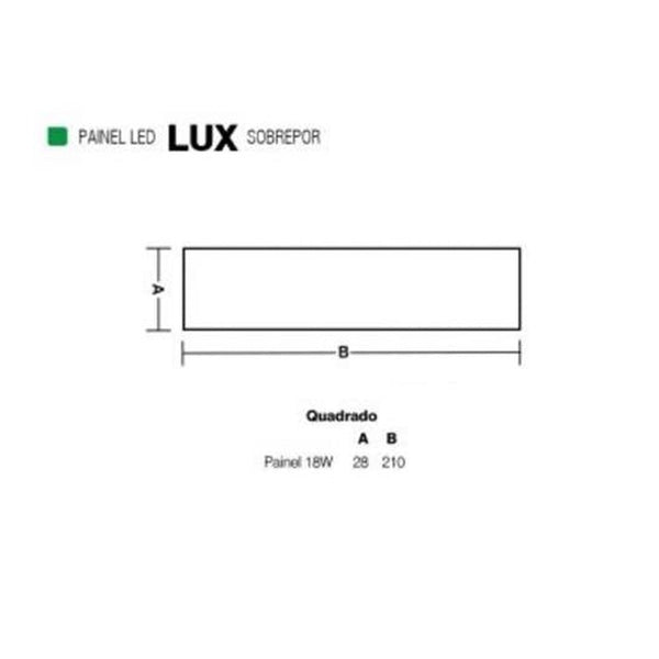 Placa Led Sobrepor Quadrado 18W 6500K Bivolt Taschibra