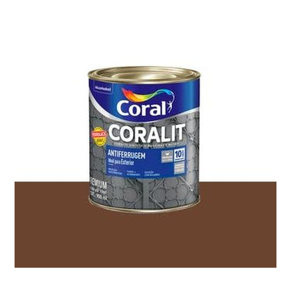 Tinta Esmalte Antiferrugem Coralit 900ml Tabaco Coral