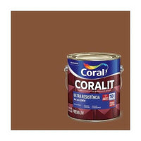 Tinta Esmalte Coralit Ultra Resistente Auto Brilho 900ml Marrom Coral