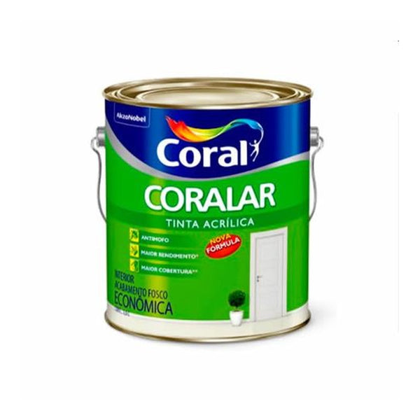 Tinta Acrílica Coralar Fosco 3,6L Branco Gelo Coral