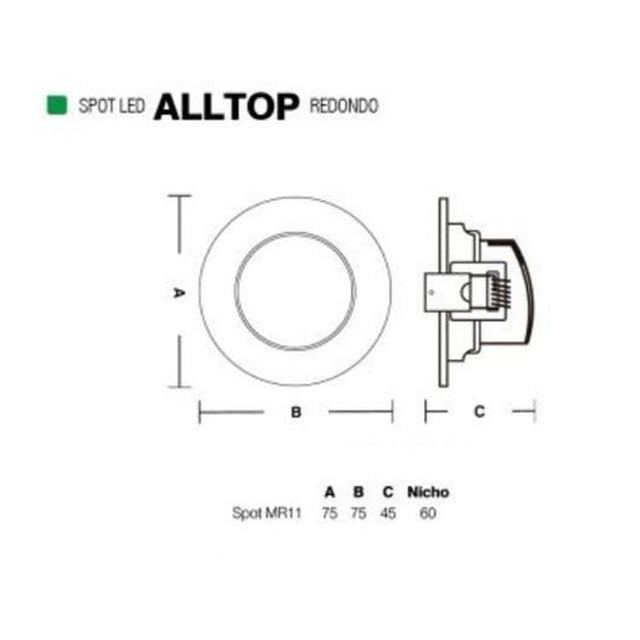 Spot Embutir Redondo Led MR11 3W 6500K Taschibra