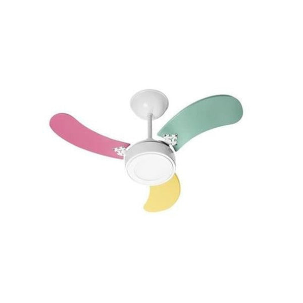 Ventilador Teto New Led Colors 3 Pás Am/VD/Ros 127V
