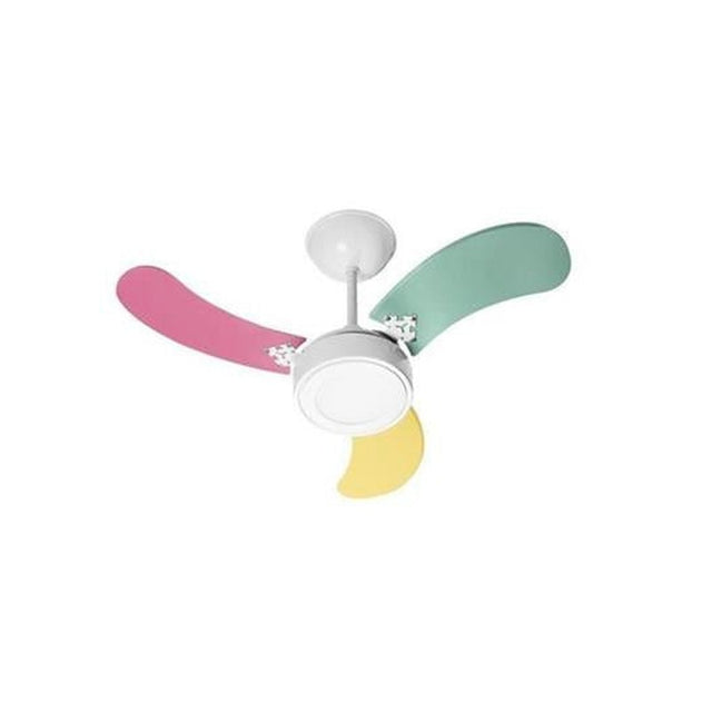 Ventilador Teto New Led Colors 3 Pás Am/VD/Ros 127V