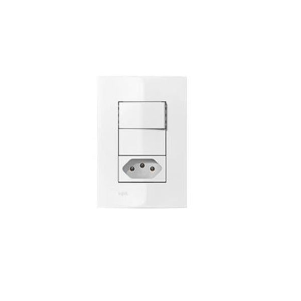 Interruptor Simples + 1 Tomada 10A Iris 1 Conjunto Iriel