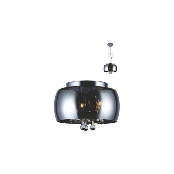 Lustre Pendente Plafon de Cristal Coliseu 300 3XG9 Fume Taschibra