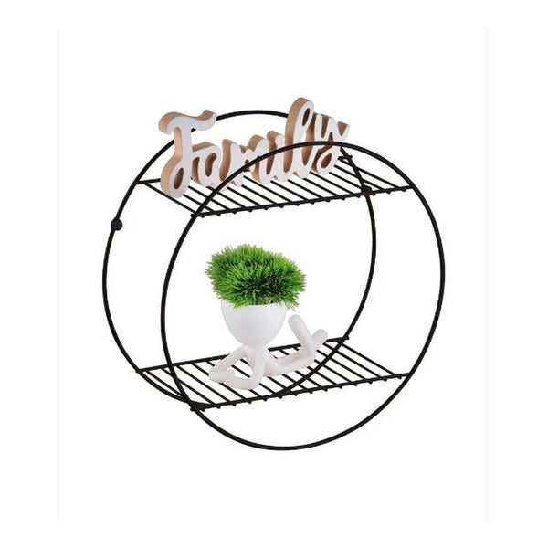 Nicho Decorativo Preto Fosco Redondo 16x35x35cm