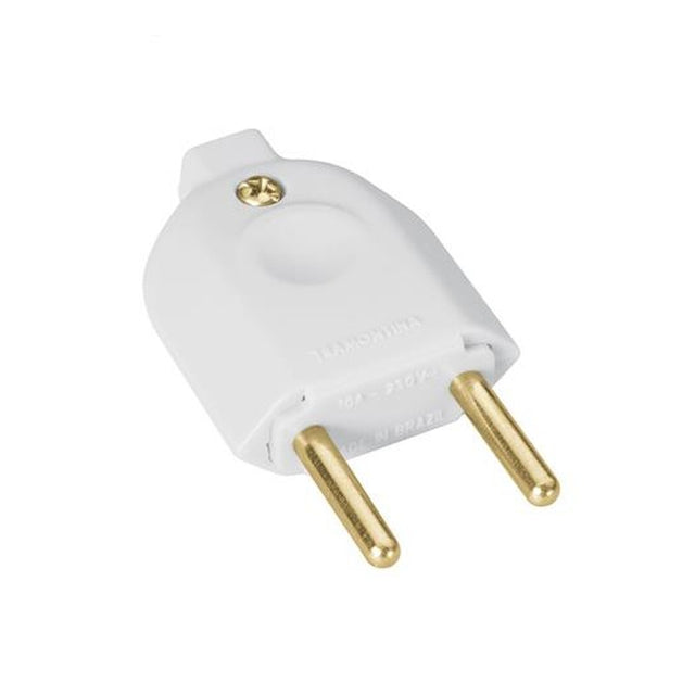 Plug Macho 2P 10A Branco Tramontina
