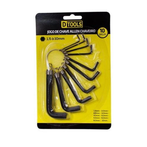 Jogo Chave Hexagonal (Allen) 1,5 A 10mm 10 un - DTools