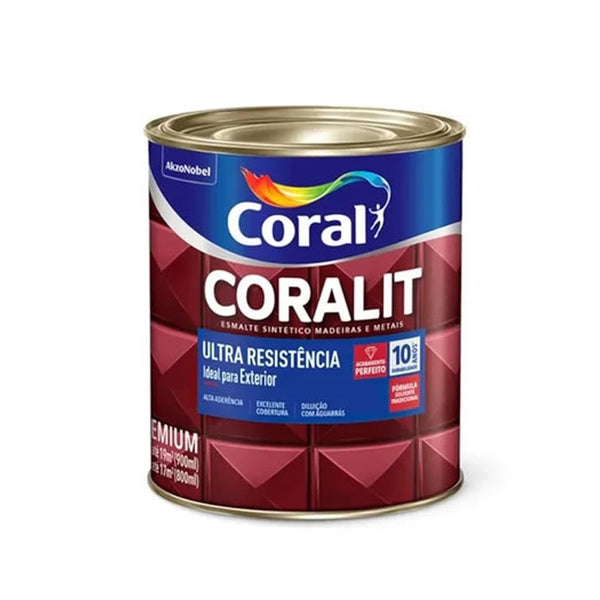 Tinta Esmalte Coralit Ultra Resistente Fosco 900ml Branco Coral