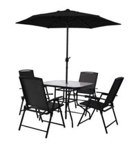 Conjunto Chicago Mor Com 4 Cadeiras Mesa E Guarda-Sol Preto