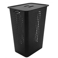 Cesto De Roupas Com Tampa Preto Martiplast