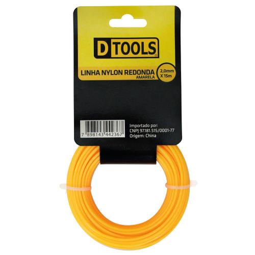 LINHA NYLON 1,65MM AMARELA 15M DTOOLS