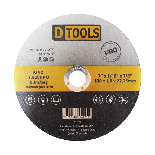 DISCO CORTE ACO/INOX 7"X1,8 MM DTOOLS