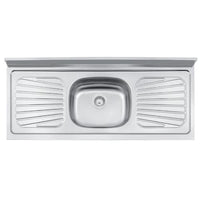 Pia Inox Tramontina Standard 120x52cm Com Cuba Central E Escorredor