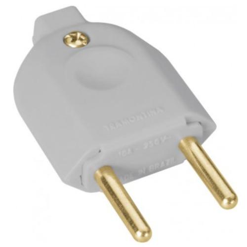 PLUG MACHO 2P 10A CINZA TRAMONTINA