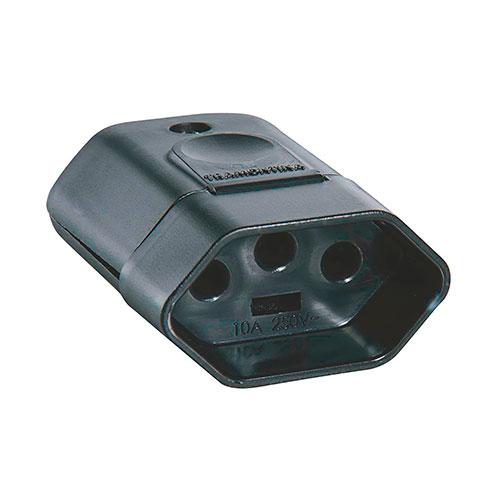 TOMADA MOVEL 2P+T PRETO 10A/250V TRAMONTINA