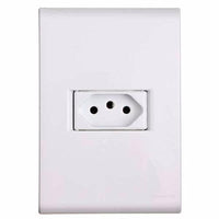 Conjunto 1 Tomada 2 Polos 10A 250V Branca Tramontina Liz