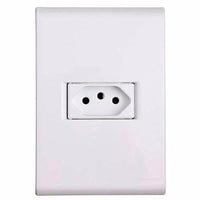 Conjunto 1 Tomada 2 Polos 10A 250V Branca Tramontina Liz